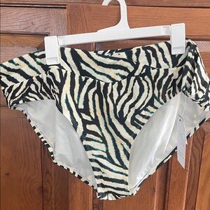 Zebra Print High-Waisted Bikini Bottoms size 3x 24/26 brand new w tags only one